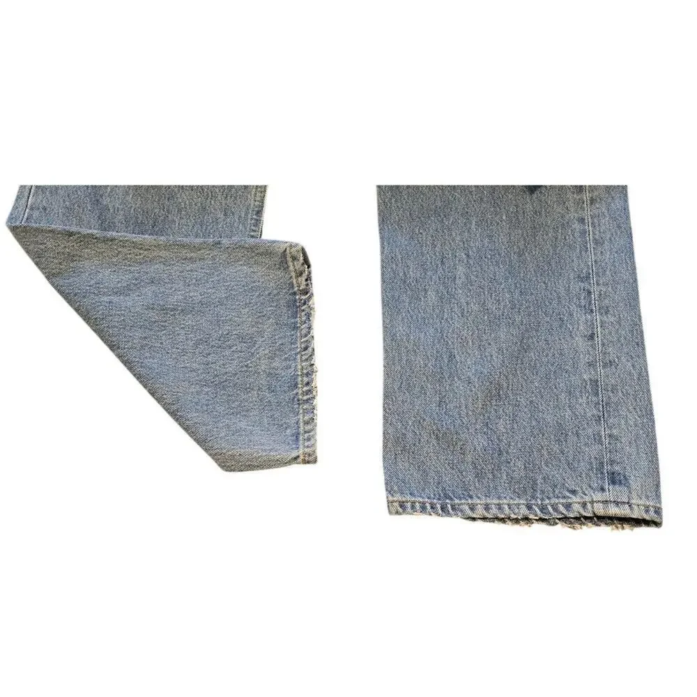 Agolde Kelly Jeans High Rise Relaxed Straight Blue Womens 29 Distressed NWT